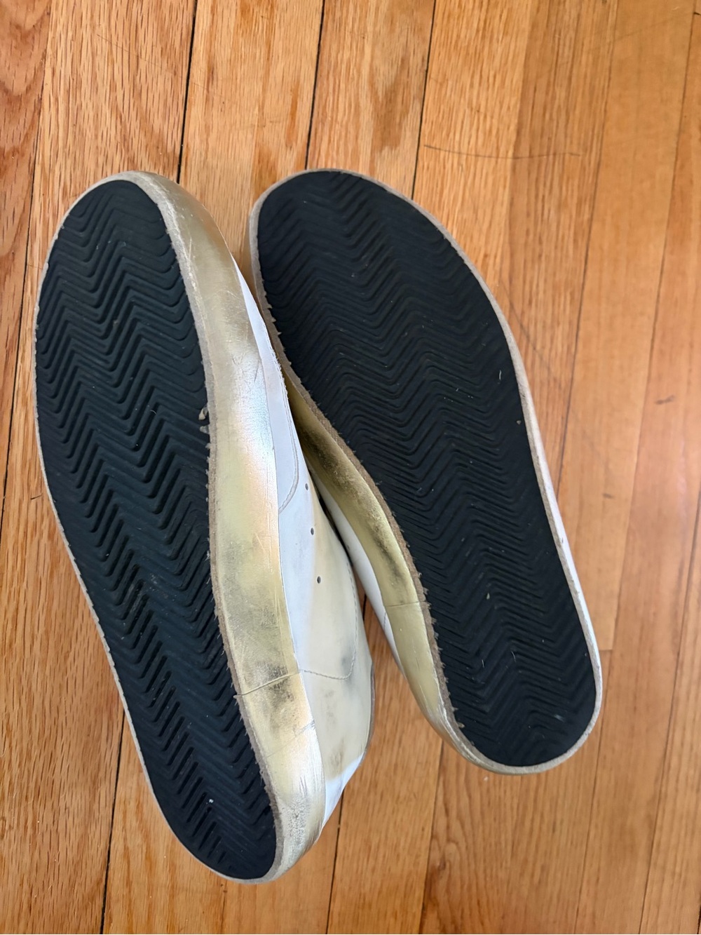 Golden Goose White and Gold Super-Star Sneaker Sz 10 - Picture 7 of 9
